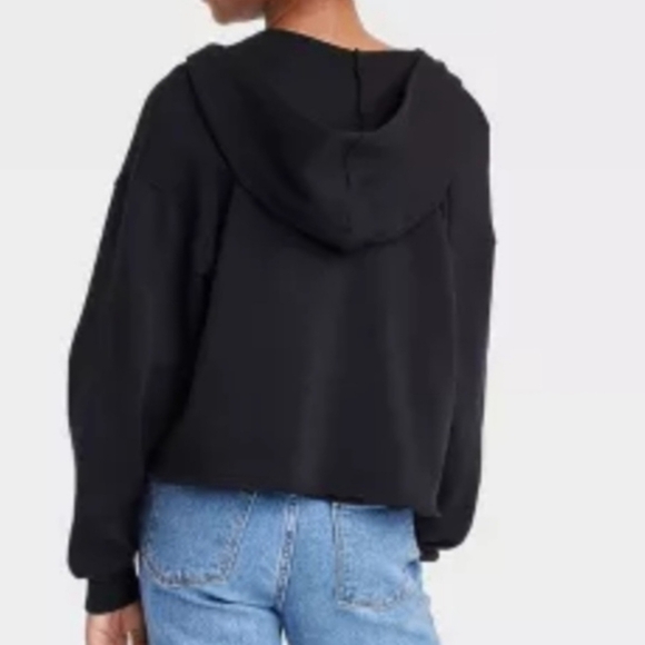 Art Class Girl's Black Cropped Boxy Zip-Up Hoodie Size XS(4/5) - Picture 2 of 8